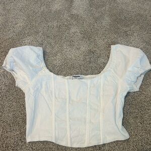 RSQ White Puff Sleeve corset